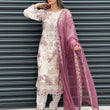 Load image into Gallery viewer, NEW CHEVRON CHIFFON COLLECTION- READY TO WEAR - WITH CHIFFON EMBROIDERED BORDER SCARF