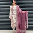 Load image into Gallery viewer, NEW CHEVRON CHIFFON COLLECTION- READY TO WEAR - WITH CHIFFON EMBROIDERED BORDER SCARF