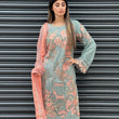 Load image into Gallery viewer, NEW CHEVRON CHIFFON COLLECTION- READY TO WEAR - WITH CHIFFON EMBROIDERED BORDER SCARF