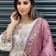 Load image into Gallery viewer, NEW CHEVRON CHIFFON COLLECTION- READY TO WEAR - WITH CHIFFON EMBROIDERED BORDER SCARF