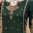 Load image into Gallery viewer, Kashish Vol - 2 Chiffon Shirt With Silk Garara & Net Scarf Eid Collection 2024 -RN02- Bottle Green