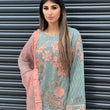 Load image into Gallery viewer, NEW CHEVRON CHIFFON COLLECTION- READY TO WEAR - WITH CHIFFON EMBROIDERED BORDER SCARF