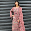 Load image into Gallery viewer, NEW CHEVRON CHIFFON COLLECTION- READY TO WEAR - WITH CHIFFON EMBROIDERED BORDER SCARF