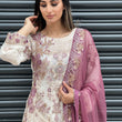 Load image into Gallery viewer, NEW CHEVRON CHIFFON COLLECTION- READY TO WEAR - WITH CHIFFON EMBROIDERED BORDER SCARF