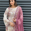 Load image into Gallery viewer, NEW CHEVRON CHIFFON COLLECTION- READY TO WEAR - WITH CHIFFON EMBROIDERED BORDER SCARF