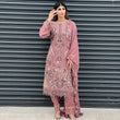Load image into Gallery viewer, NEW CHEVRON CHIFFON COLLECTION- READY TO WEAR - WITH CHIFFON EMBROIDERED BORDER SCARF