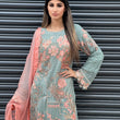 Load image into Gallery viewer, NEW CHEVRON CHIFFON COLLECTION- READY TO WEAR - WITH CHIFFON EMBROIDERED BORDER SCARF
