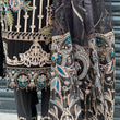 Load image into Gallery viewer, NEW CHEVRON CHIFFON COLLECTION- READY TO WEAR - WITH CHIFFON EMBROIDERED BORDER SCARF
