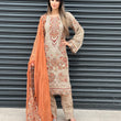 Load image into Gallery viewer, NEW CHEVRON CHIFFON COLLECTION- READY TO WEAR - WITH CHIFFON EMBROIDERED BORDER SCARF