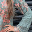 Load image into Gallery viewer, NEW CHEVRON CHIFFON COLLECTION- READY TO WEAR - WITH CHIFFON EMBROIDERED BORDER SCARF