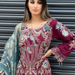 Load image into Gallery viewer, NEW CHEVRON CHIFFON COLLECTION- READY TO WEAR - WITH CHIFFON EMBROIDERED BORDER SCARF