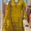 Load image into Gallery viewer, Kashish Vol - 2 Chiffon Shirt With Silk Garara & Net Scarf Eid Collection 2024 -RN02- Olive Green
