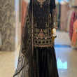 Load image into Gallery viewer, Kashish Vol - 2 Chiffon Shirt With Silk Garara & Net Scarf Eid Collection 2024 -RN04- Black
