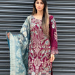Load image into Gallery viewer, NEW CHEVRON CHIFFON COLLECTION- READY TO WEAR - WITH CHIFFON EMBROIDERED BORDER SCARF