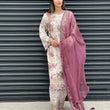 Load image into Gallery viewer, NEW CHEVRON CHIFFON COLLECTION- READY TO WEAR - WITH CHIFFON EMBROIDERED BORDER SCARF