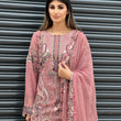 Load image into Gallery viewer, NEW CHEVRON CHIFFON COLLECTION- READY TO WEAR - WITH CHIFFON EMBROIDERED BORDER SCARF