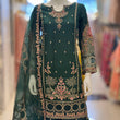 Load image into Gallery viewer, Kashish Vol - 2 Chiffon Shirt With Silk Garara & Net Scarf Eid Collection 2024 -RN02- Bottle Green