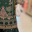 Load image into Gallery viewer, Kashish Vol - 2 Chiffon Shirt With Silk Garara & Net Scarf Eid Collection 2024 -RN02- Bottle Green