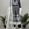 Load image into Gallery viewer, Aabru Luxury Eid Viscose Mirror Maxi - 3 Pcs - Black