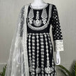 Load image into Gallery viewer, Aabru Luxury Eid Viscose Mirror Maxi - 3 Pcs - Black