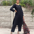 Load image into Gallery viewer, LAIBA-READY TO WEAR- CHIKANKARI EMBROIDERED LAWN WITH LAWN SCARF
