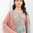 Load image into Gallery viewer, NEW CHEVRON CHIFFON COLLECTION- READY TO WEAR - WITH CHIFFON EMBROIDERED BORDER SCARF