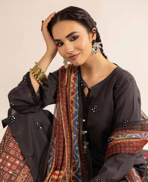 Nishat Ajrak Printed Embroidered Suit
