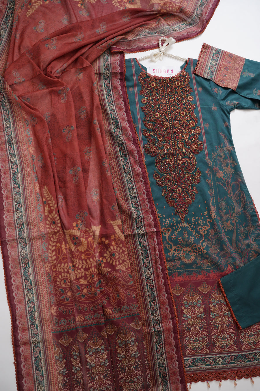 Original Asim Jofa Exclusive Viscose Collection With Viscose Shawl 3pcs 2024-(AJ-02)