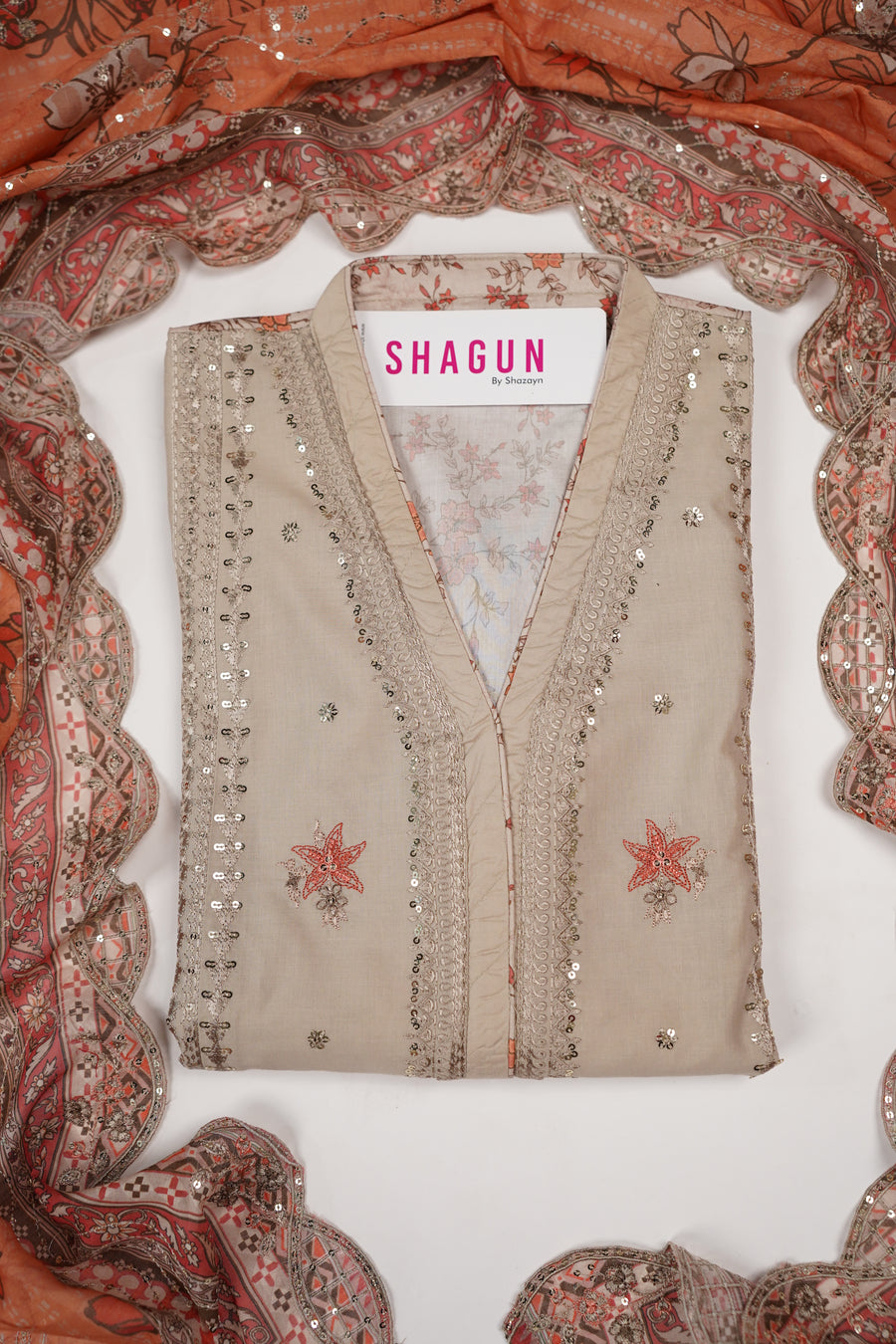 ORIGINAL BIN SAEED EMBROIDERED COTTON EID COLLECTION FH-002