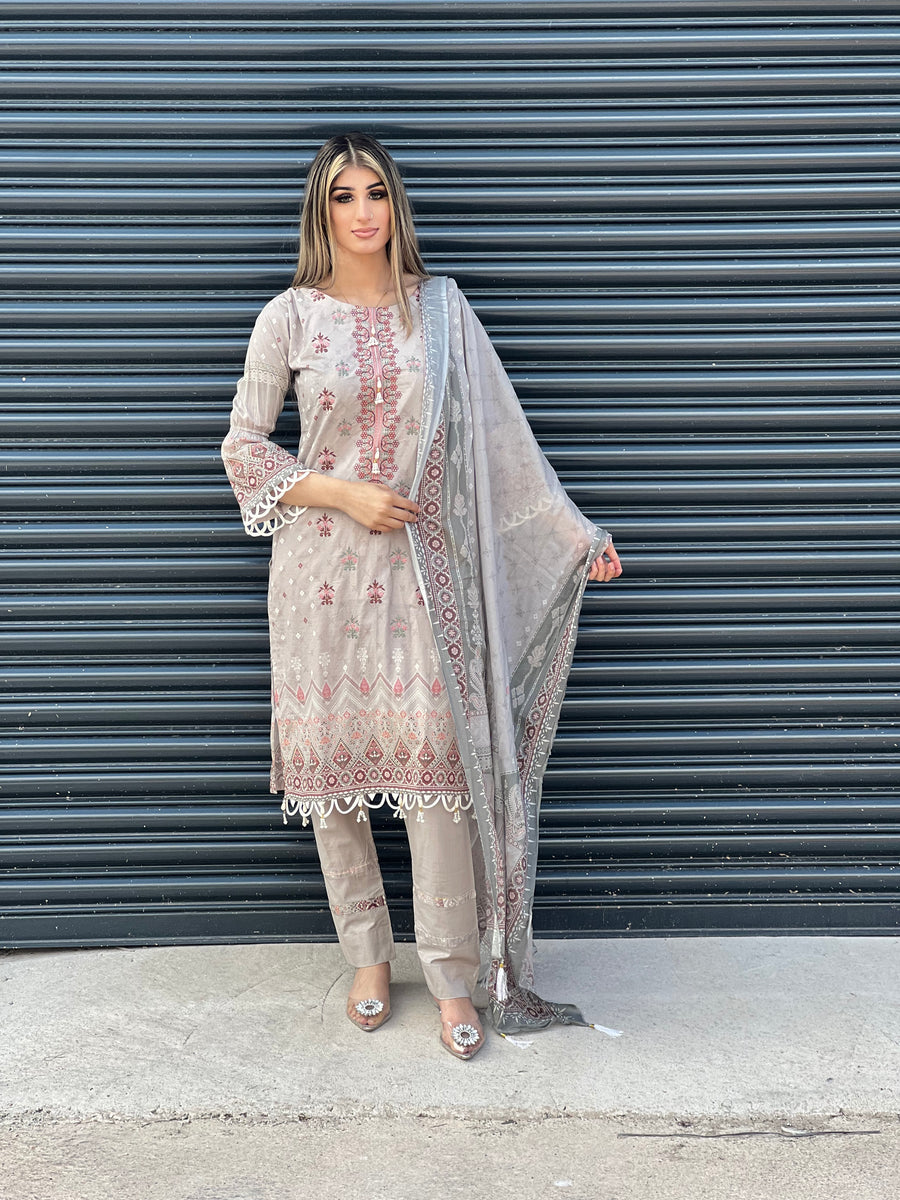 NURUL LUXURY LAWN VOL 1- READY TO WEAR - WITH CHIFFON SCARF