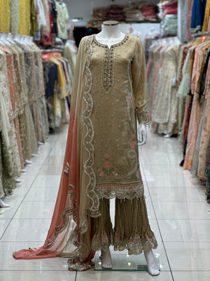 Shagun Exclusive Party Wear 3Pcs (Crushed Trouser )Suit -SE-03