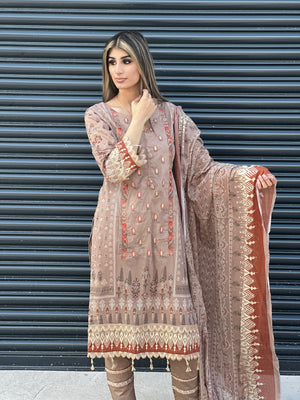 NURUL LUXURY LAWN VOL 1- READY TO WEAR - WITH CHIFFON SCARF