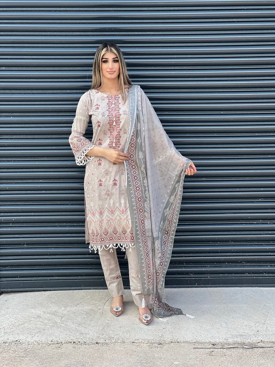NURUL LUXURY LAWN VOL 1- READY TO WEAR - WITH CHIFFON SCARF