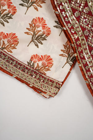Rang-e-Noor Embroidered Crepe Silk Shirt with Plazzo Bottom and Printed Dupata CL-02