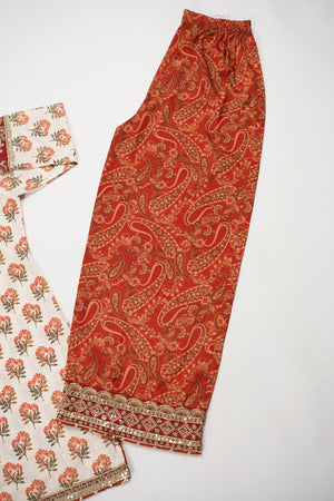 Rang-e-Noor Embroidered Crepe Silk Shirt with Plazzo Bottom and Printed Dupata CL-02