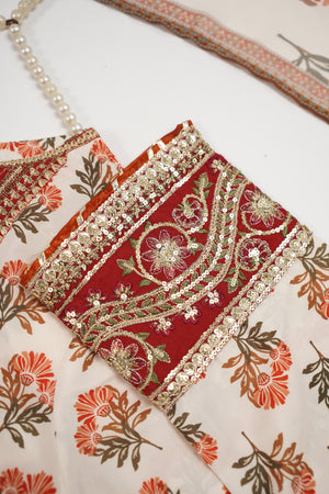 Rang-e-Noor Embroidered Crepe Silk Shirt with Plazzo Bottom and Printed Dupata CL-02