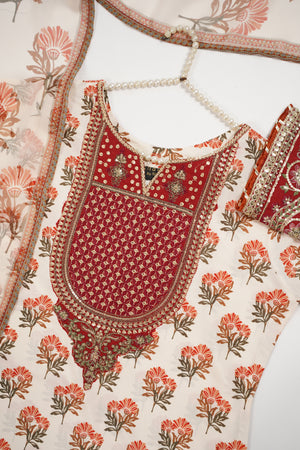 Rang-e-Noor Embroidered Crepe Silk Shirt with Plazzo Bottom and Printed Dupata CL-02