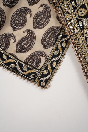 Rang-e-Noor Embroidered Crepe Silk Shirt With Plazzo Bottom And Printed Dupata CL-03