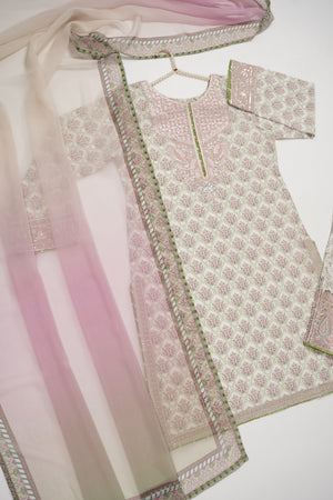 Rang-e-Noor Embroidered Crepe Silk Shirt With Plazzo Bottom And Printed Dupata CL-05