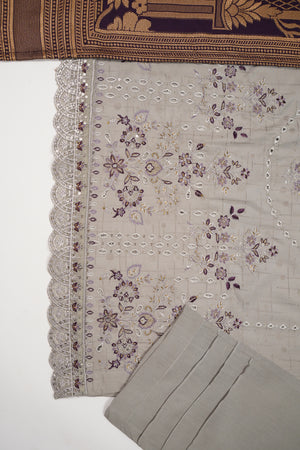 Original Tawakal Embroidered Viscose Jacquard Shirt With Viscose Trouser And Fancy Broshia Banarsi Dupata 
 VJ-02