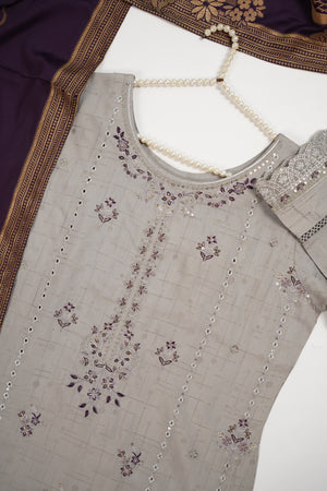 Original Tawakal Embroidered Viscose Jacquard Shirt With Viscose Trouser And Fancy Broshia Banarsi Dupata 
 VJ-02