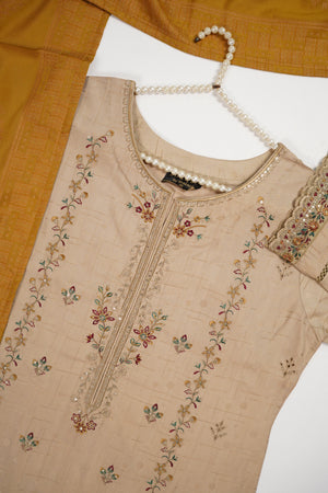 Original Tawakal Embroidered Viscose Jacquard Shirt With Viscose Trouser And Fancy Broshia Banarsi Dupata VJ-01