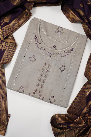 Original Tawakal Embroidered Viscose Jacquard Shirt With Viscose Trouser And Fancy Broshia Banarsi Dupata 
 VJ-02