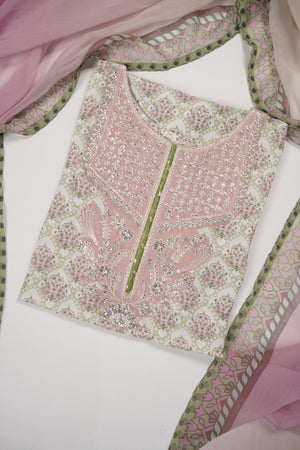 Rang-e-Noor Embroidered Crepe Silk Shirt With Plazzo Bottom And Printed Dupata CL-05