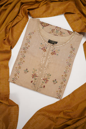 Original Tawakal Embroidered Viscose Jacquard Shirt With Viscose Trouser And Fancy Broshia Banarsi Dupata VJ-01