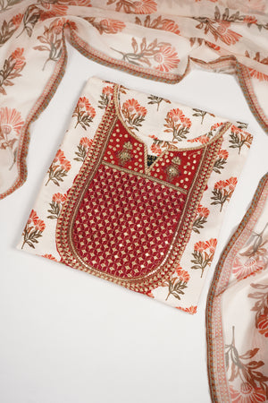Rang-e-Noor Embroidered Crepe Silk Shirt with Plazzo Bottom and Printed Dupata CL-02