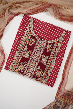 Rang-e-Noor Embroidered Crepe Silk Shirt with Plazzo bottoms and printed dupata  CL-01