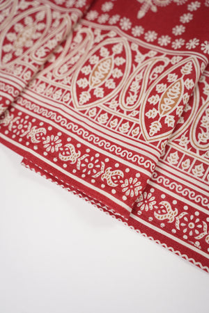 Original Bin Saeed Printed Khaddar Shirt with Printed Shawl and Plan Bottom ZT-06
