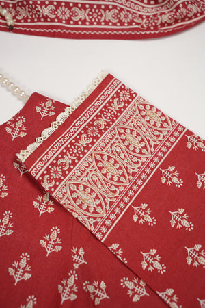 Original Bin Saeed Printed Khaddar Shirt with Printed Shawl and Plan Bottom ZT-06