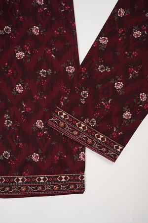 Original Bin Saeed Printed Khaddar Shirt With Printed Shawl and Printed Bottom ZT-07